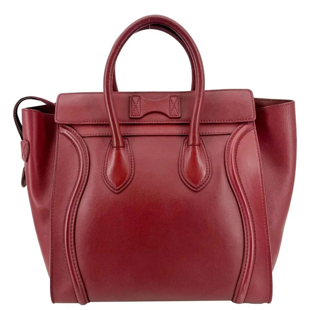 Celine  Nano Luggage Leather Satchel Bag Burgundy - Picture 5 of 15